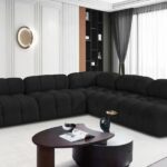 Ames 102" Boucle Fabric Upholstered 5pc. Modular Sectional