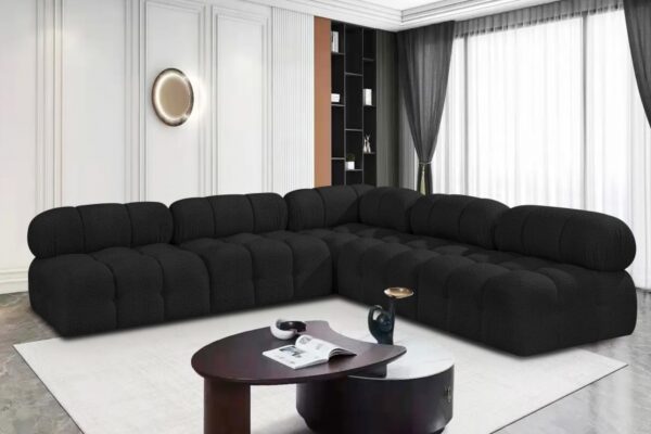 Ames 102" Boucle Fabric Upholstered 5pc. Modular Sectional