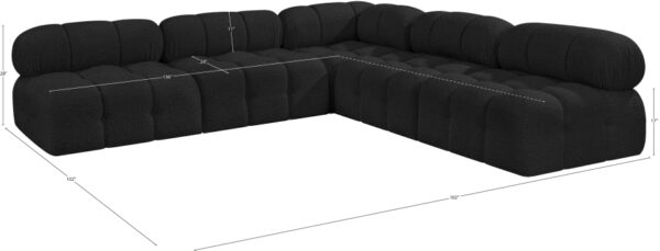 Ames 102" Boucle Fabric Upholstered 5pc. Modular Sectional