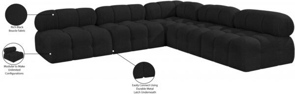 Ames 102" Boucle Fabric Upholstered 5pc. Modular Sectional