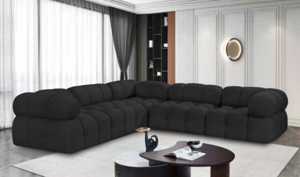 Ames 102" Boucle Fabric Upholstered 5pc. Modular Sectional