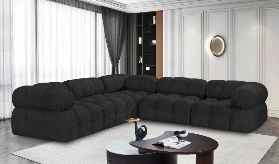 Ames 102" Boucle Fabric Upholstered 5pc. Modular Sectional