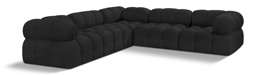 Ames 102" Boucle Fabric Upholstered 5pc. Modular Sectional