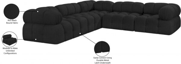 Ames 102" Boucle Fabric Upholstered 5pc. Modular Sectional