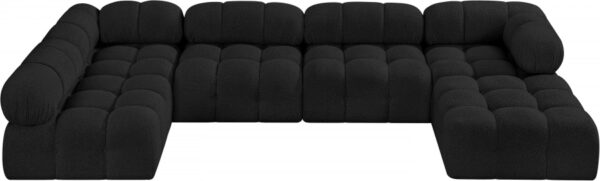 Ames 136" Boucle Fabric Upholstered 6pc. Modular Sectional
