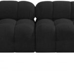 Ames 136" Boucle Fabric Upholstered 6pc. Modular Sectional
