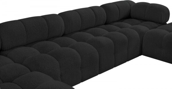 Ames 136" Boucle Fabric Upholstered 6pc. Modular Sectional