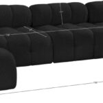 Ames 136" Boucle Fabric Upholstered 6pc. Modular Sectional