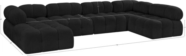 Ames 136" Boucle Fabric Upholstered 6pc. Modular Sectional