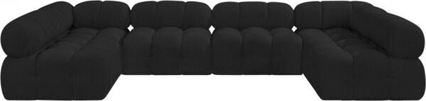 Ames 136" Boucle Fabric Upholstered 6pc. Modular Sectional