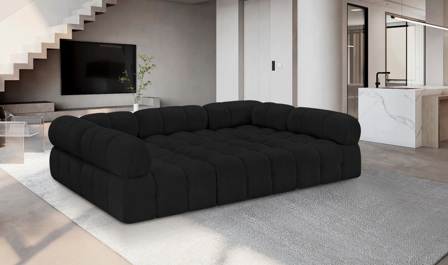 Ames 102" Boucle Fabric Upholstered 6pc. Modular Sectional