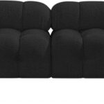 Ames 136" Boucle Fabric Upholstered 6pc. Modular Sectional