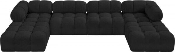 Ames 136" Boucle Fabric Upholstered 6pc. Modular Sectional