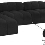 Ames 136" Boucle Fabric Upholstered 6pc. Modular Sectional