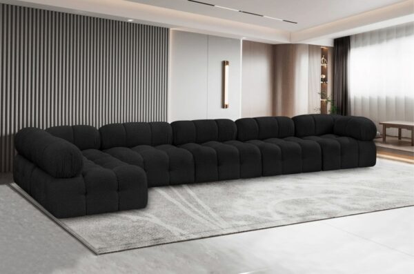 Ames 170" Boucle Fabric Upholstered 6pc. Modular Sectional