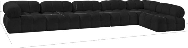 Ames 170" Boucle Fabric Upholstered 6pc. Modular Sectional