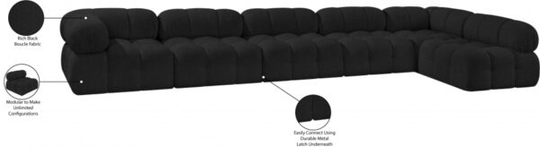 Ames 170" Boucle Fabric Upholstered 6pc. Modular Sectional