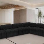 Ames 136" Boucle Fabric Upholstered 6pc. Modular Sectional