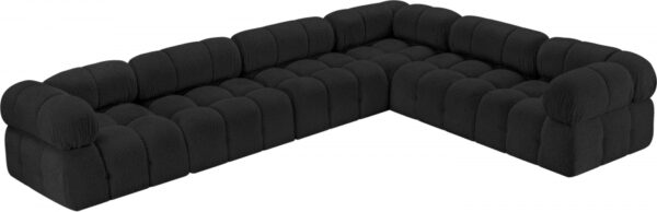 Ames 136" Boucle Fabric Upholstered 6pc. Modular Sectional