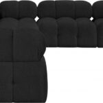 Ames 136" Boucle Fabric Upholstered 6pc. Modular Sectional
