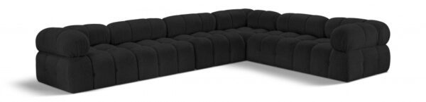 Ames 136" Boucle Fabric Upholstered 6pc. Modular Sectional