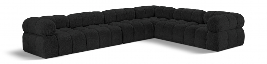 Ames 136" Boucle Fabric Upholstered 6pc. Modular Sectional