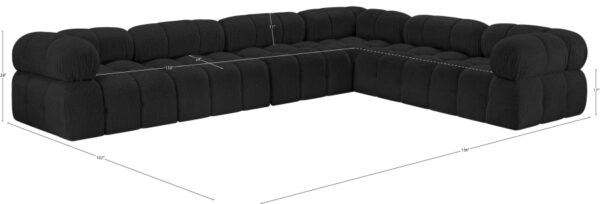 Ames 136" Boucle Fabric Upholstered 6pc. Modular Sectional