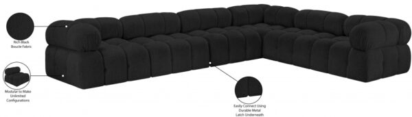 Ames 136" Boucle Fabric Upholstered 6pc. Modular Sectional