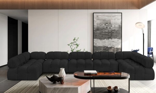 Ames 170" Boucle Fabric Upholstered 7pc. Modular Sectional