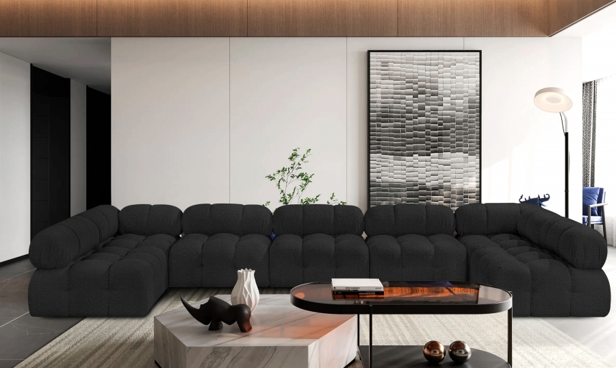 Ames 170" Boucle Fabric Upholstered 7pc. Modular Sectional