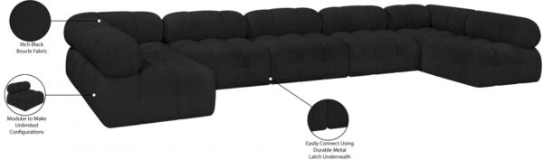 Ames 170" Boucle Fabric Upholstered 7pc. Modular Sectional