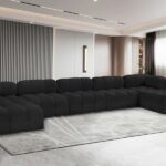 Ames 170" Boucle Fabric Upholstered 7pc. Modular Sectional