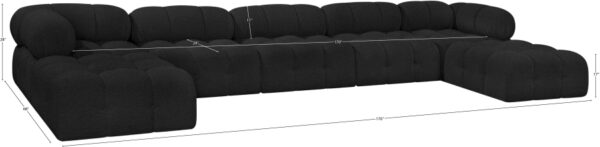 Ames 170" Boucle Fabric Upholstered 7pc. Modular Sectional
