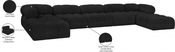 Ames 170" Boucle Fabric Upholstered 7pc. Modular Sectional