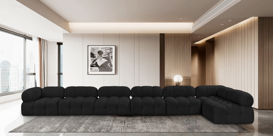 Ames 204" Boucle Fabric Upholstered 7pc. Modular Sectional