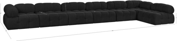 Ames 204" Boucle Fabric Upholstered 7pc. Modular Sectional