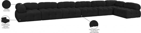 Ames 204" Boucle Fabric Upholstered 7pc. Modular Sectional