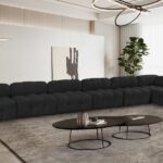 Ames 204" Boucle Fabric Upholstered 7pc. Modular Sectional