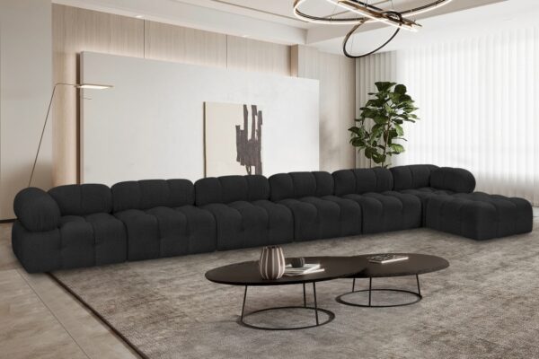 Ames 204" Boucle Fabric Upholstered 7pc. Modular Sectional