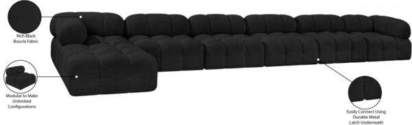 Ames 204" Boucle Fabric Upholstered 7pc. Modular Sectional