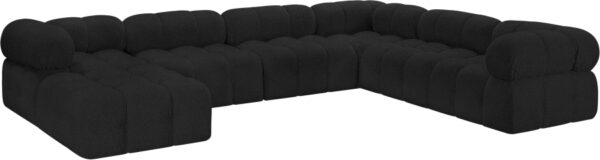 Ames 136" Boucle Fabric Upholstered 7pc. Modular Sectional