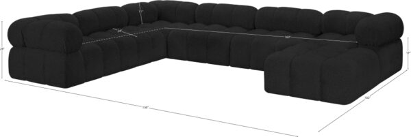 Ames 136" Boucle Fabric Upholstered 7pc. Modular Sectional