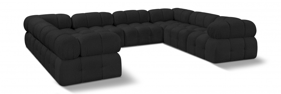 Ames 136" Boucle Fabric Upholstered 8pc. Modular Sectional