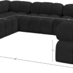Ames 136" Boucle Fabric Upholstered 8pc. Modular Sectional