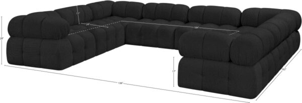 Ames 136" Boucle Fabric Upholstered 8pc. Modular Sectional