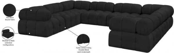 Ames 136" Boucle Fabric Upholstered 8pc. Modular Sectional