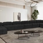Ames 204" Boucle Fabric Upholstered 8pc. Modular Sectional