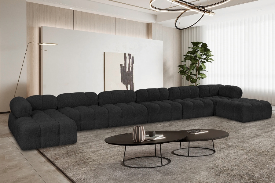 Ames 204" Boucle Fabric Upholstered 8pc. Modular Sectional