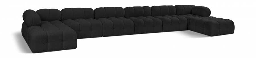 Ames 204" Boucle Fabric Upholstered 8pc. Modular Sectional