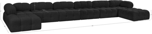 Ames 204" Boucle Fabric Upholstered 8pc. Modular Sectional